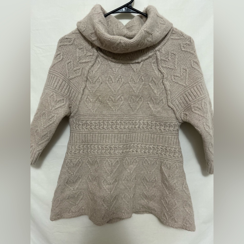 Anthropologie Sleeping on Snow Wool Cowl Neck Sweater Size Medium